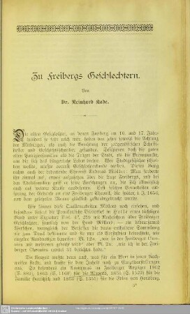 Zu Freibergs Geschlechtern