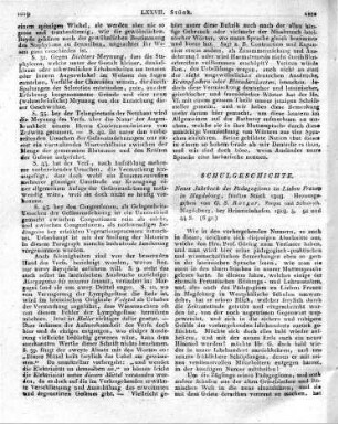 Neues Jahrbuch des Pädagogiums zu Lieben Frauen in Magdeburg, fünftes Stück 1808. Herausgegeben von G. S. Rötger, Propst und Schulrath. Magdeburg, bey Heinrichshofen. 1808. 8. 92 und 44 S.