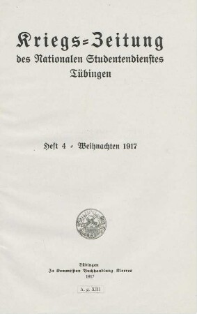Heft 4, Weihnachten 1917