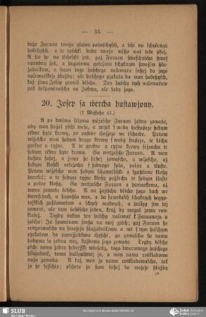 20. Josep sa ẃercha hustawjony