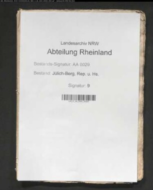 Gleichzeitige Abschrift von Hs. 8 (Verzeichnis der Urkunden zu BURG, 1422-1461)