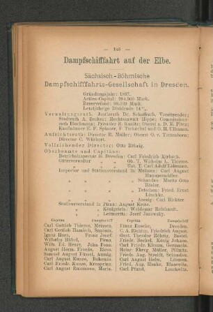 Sächsisch-Böhmische Dampfschifffahrts-Gesellschaft in Dresden.