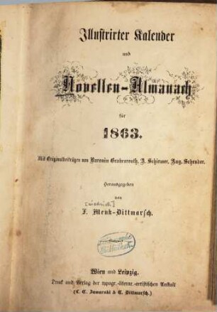 Illustrirter Novellen-Almanach, 1863