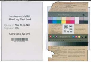 Entnazifizierung Goswin Kempkens , geb. 12.10.1905 (Landwirt)