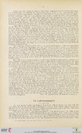 2: Im Lehrerseminar
