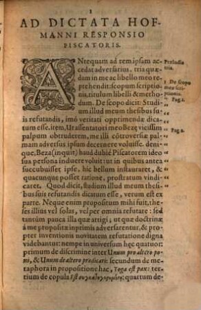 Responsio ad dictata Dan. Hofmanni, quibus quaestiones illius de tropo in verbis s. Coenae oppugnavit