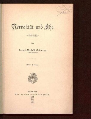 Nervosität und Ehe