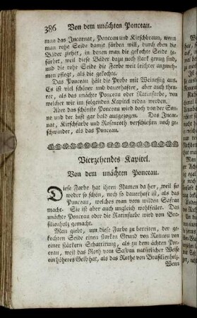 Vierzehendes Kapitel. Von dem unächten Ponceau. - Zwanzigstes Kapitel. Vom Schwarzen.