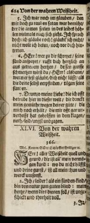 XLVI. Von der wahren Weißheit. - L. Von den Klagen Zions.