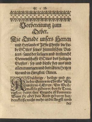 Vorbereitung zum Gebet.