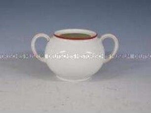 Kaffeeservice "1382" mit rotem Rand: Zuckerdose ohne Deckel