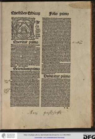 Circa initium libri ethicorum Arestotelis queritur primo utrum de moribus humanis seu de virtutibus moralibus possit esse una scientia practica ab aliis distincta.
