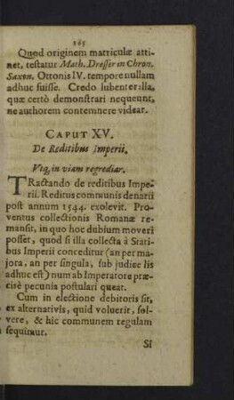 Caput XV. de Reditibus Imperii.