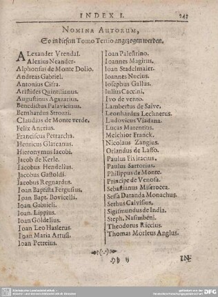 INDEX I. NOMINA AUTORUM, So in diesem TOMO TERTIO angezogen werden.