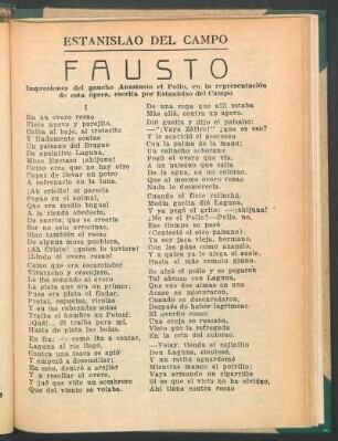 Fausto : impresiones del gaucho Anastasio el Pollo, en la representación de esta ópera
