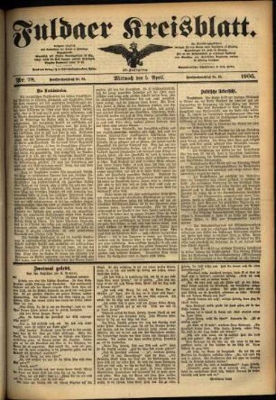 Ausgabe vom Mittwoch, den 05. April 1905.