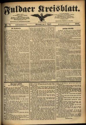 Ausgabe vom Mittwoch, den 05. April 1905.