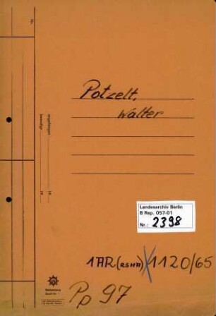 Personenheft Walter Potzelt (*16.07.1903), SS-Standartenführer