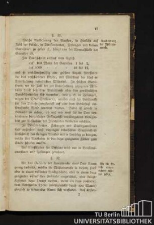 §. 31. Ausdehnung der Militairarreste