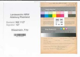 Entnazifizierung Fritz Wiesemann , geb. 22.01.1888 (Lehrer)