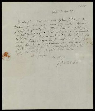 Nr. 1330: Brief von Friedrich Gottlieb Welcker an Karl Otfried Müller, Gießen, 15.4.1837