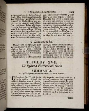 Titulus XVII. De legitima Patronorum tutela