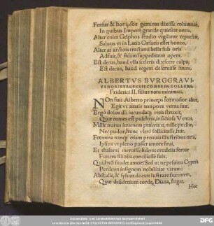 Albertus Burggravius Noribergensis Comes In Zollern, Friderici II. filius natu minimus.