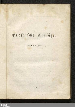 Prosaische Aufsätze