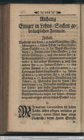 Anhang Einiger in Lehns-Sachen gebräuchlichen Formuln