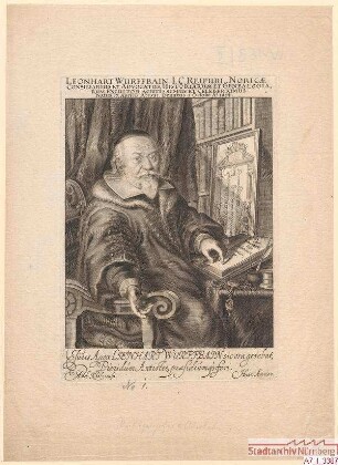Leonhard Wurfbain, Ratskonsulent, Advokat, Historiker und Genealoge; geb. 17. April 1581; gest. 1. Oktober 1654