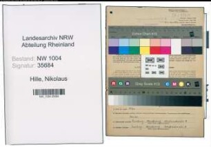 Entnazifizierung Nikolaus Hille , geb. 30.10.1887 (Wachmann)