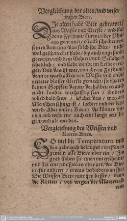 Vergleichung des Weissen und Rotten Biers.