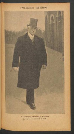 Honorable Fernando Martini, embajador extraordinario de Italia - [Fotografía] : Transeúntes conocidos