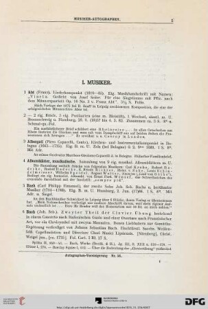 I. Musiker (Nr. 1-290)