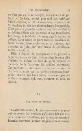 IV "Il Faut En Finir."