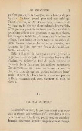 IV "Il Faut En Finir."