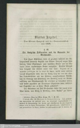 Viertes Kapitel. Der Wiener Congreß und der Bundesbeschluß von 1828