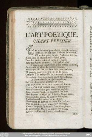 L'Art Poetique,