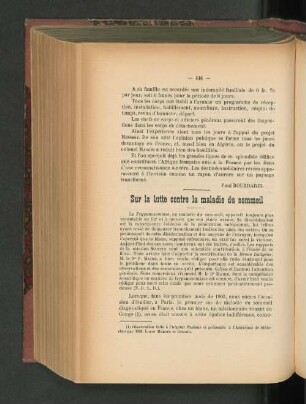 Sur la lutte contre la maladie du sommeil.