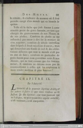 Chapitre IX. De l'Autorité