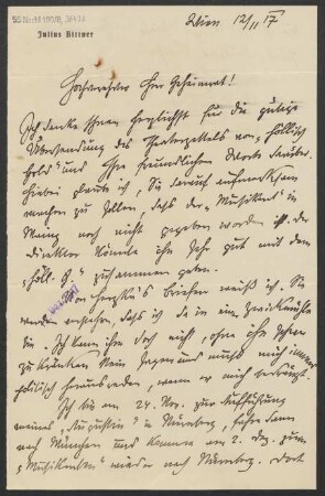 Brief an Ludwig Strecker  : 12.11.1917