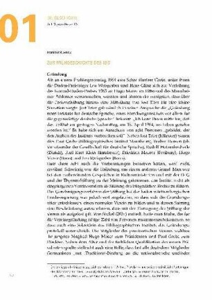 Zur Frühgeschichte des IDS