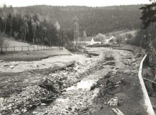 Gottleubatal. Oelsengrund. Zerstörte Talaue nach der Unwetterkatastrophe 8./9. Juli 1927