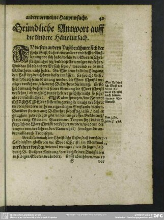 Gründliche Antwort auff die Andere Häuptursach