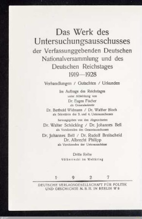 Titelblatt der Reihe