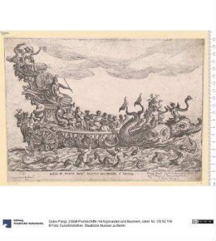 2 Blatt Prunkschiffe mit Argonauten und Musikern