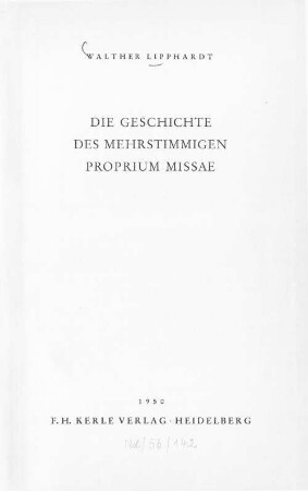 Die Geschichte des mehrstimmigen Proprium missae