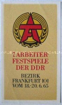Aufkleber zu den 7. Arbeiterfestspielen