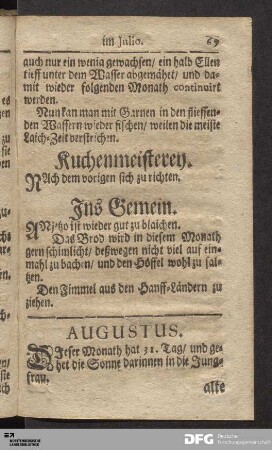 Haußhaltung im Augusto.