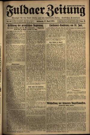 Ausgabe vom Mittwoch, den 27. April 1932.